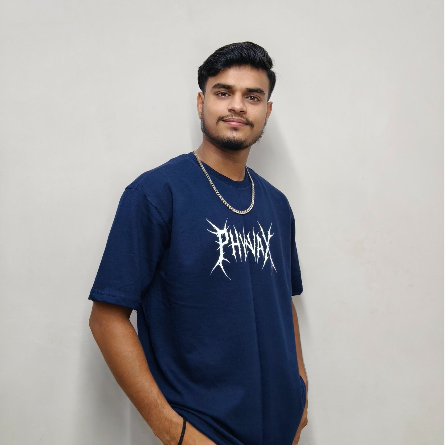 Phynax Men,s Premium Oversized T-Shirt, Navy Blue Colour , 210GSM ,100% Pure Cotton , Soft and Comfort