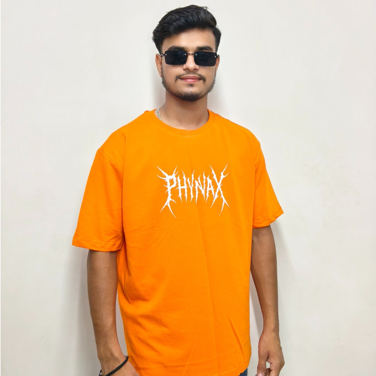 Phynax Men,s Premium Oversized T-Shirt, Orange Colour , 100% Pure Cotton , 210GSM , Soft And comfort