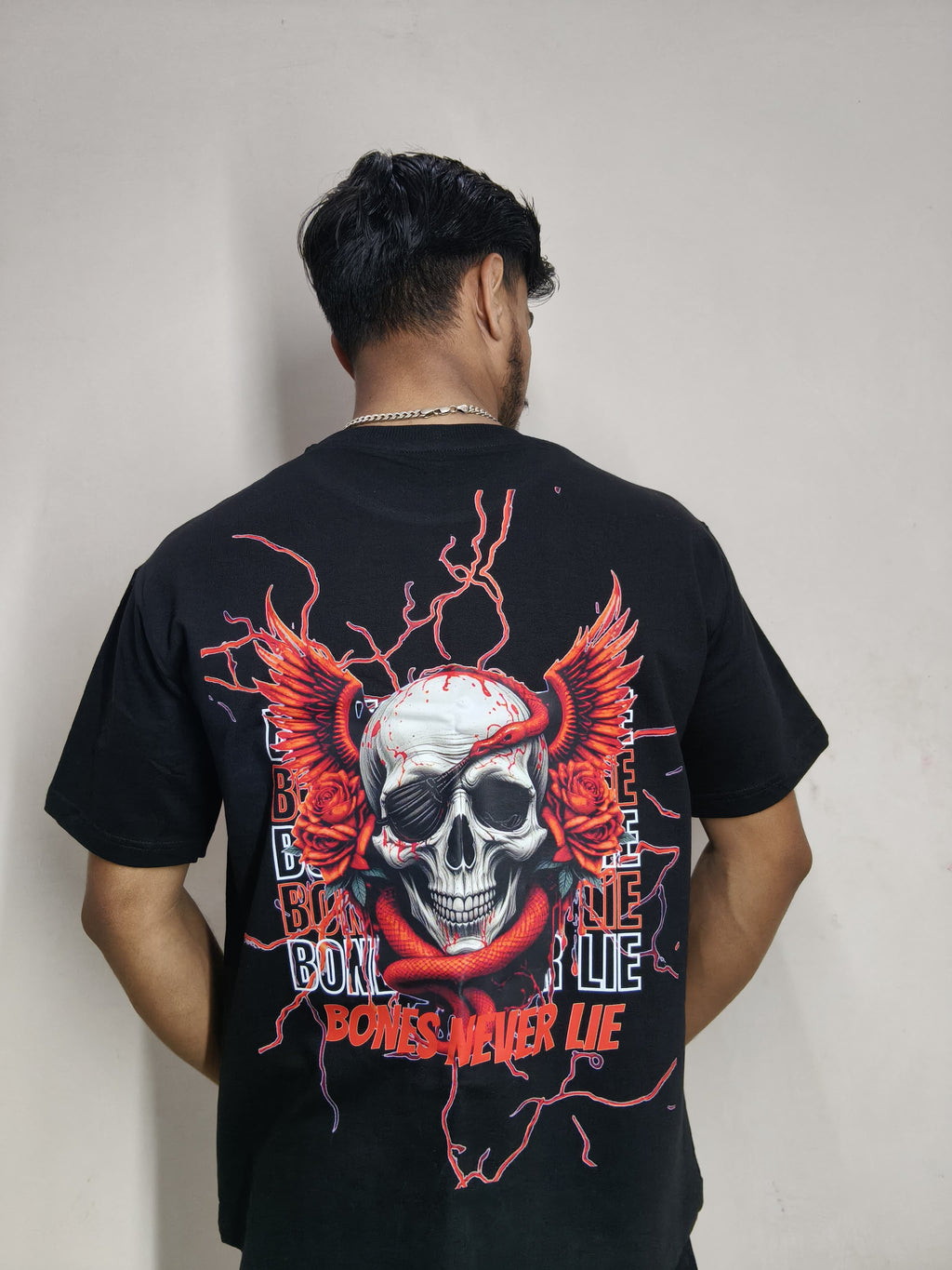 Phynax Men,s Premium Black Oversized T shirt , 100% Pure Cotton , 210 GSM Premium Fabric