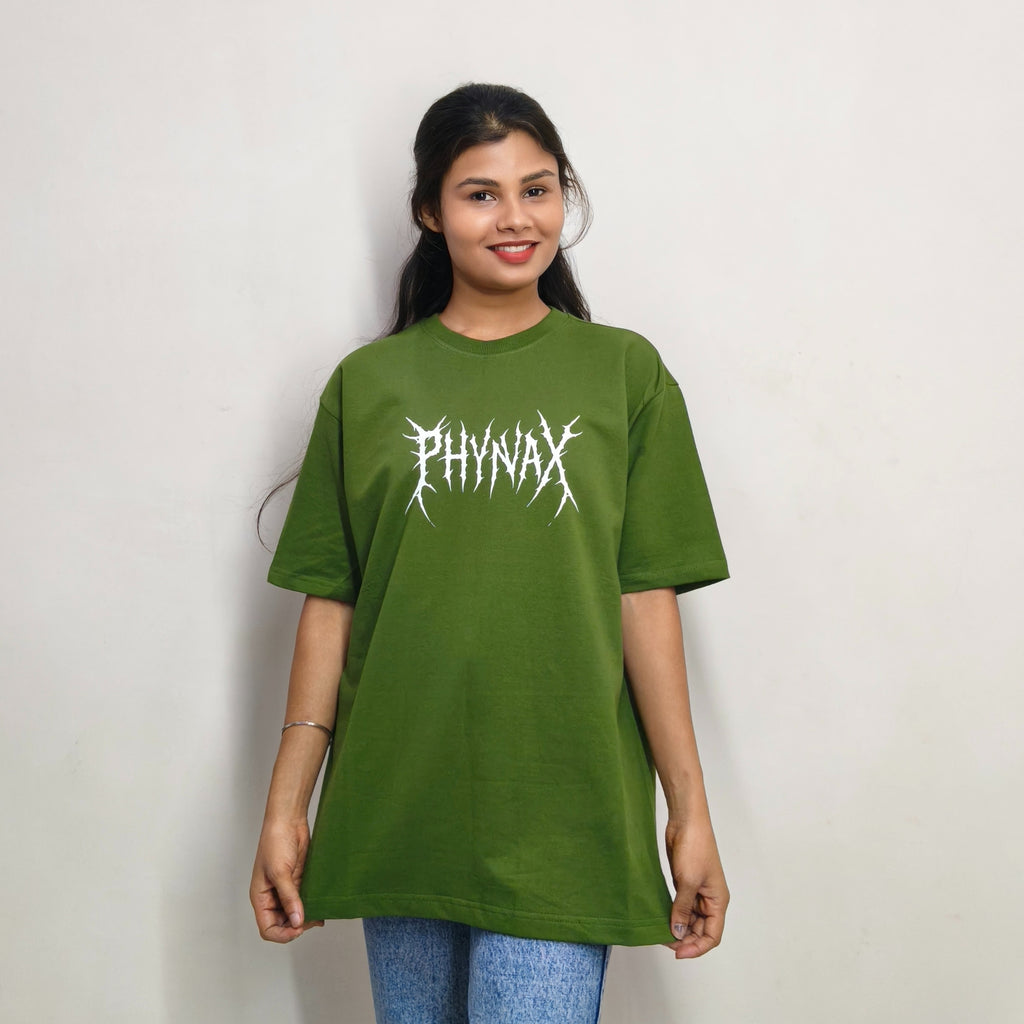 Phynax Women,s Premium Oversized T-Shirt Basic solid Edition 100% cotton 210 GSM Army Green Colour